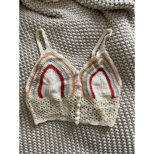 Three Bird Nest Crochet Longline Bralette